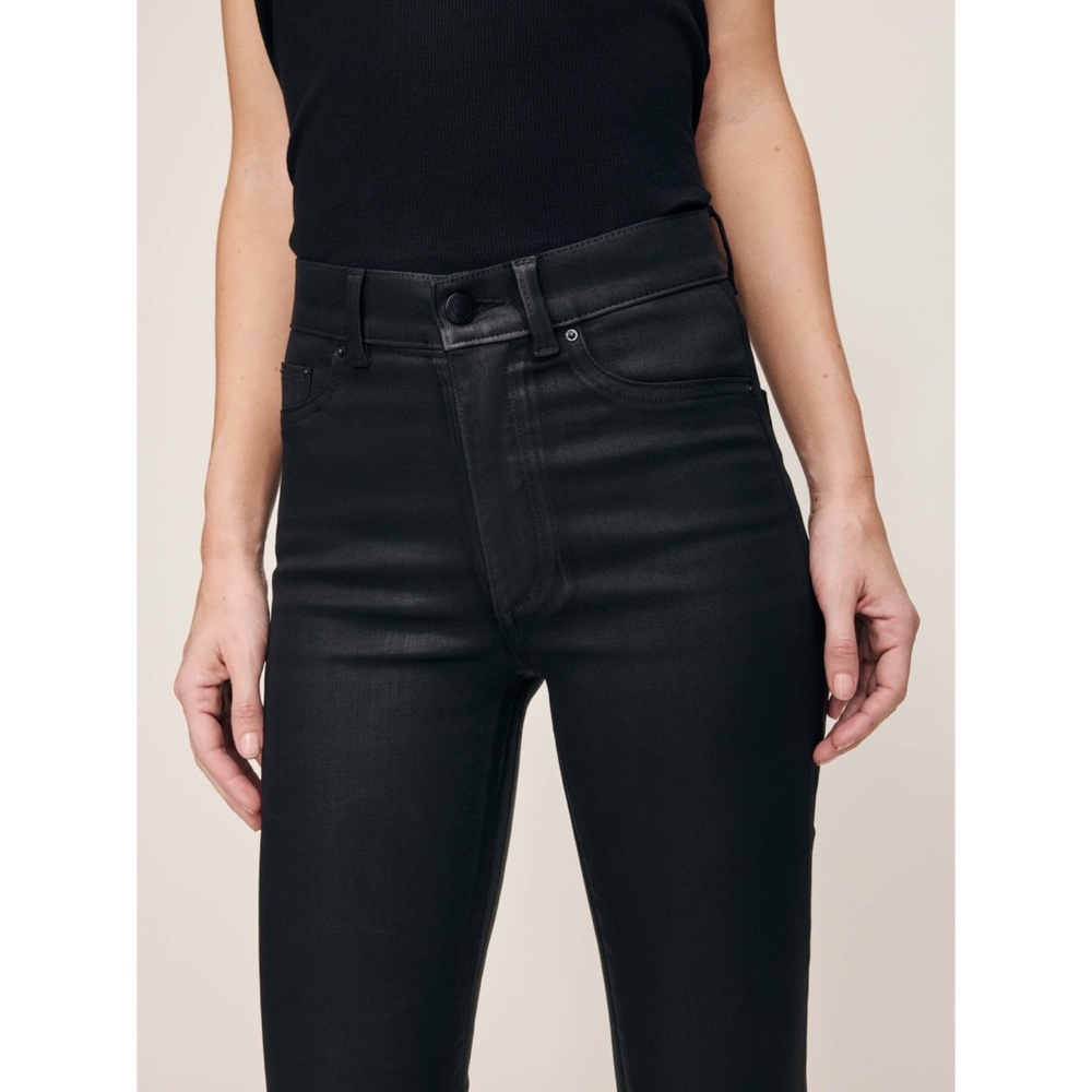 DL1961 NWOT Bridget Boot High Rise Instasculpt Faux Leather Pants 26 2 - Picture 4 of 13